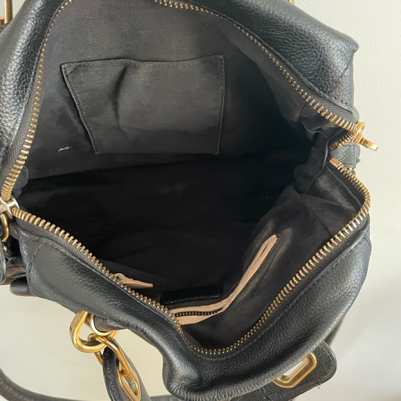 Chloe Black Leather Shoulder Bag with Gold Accents - Picture 3 of 7